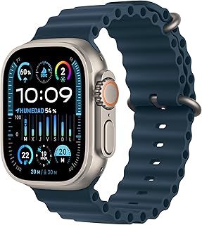 Apple Watch Ultra 2 [GPS + Cellular, 49MM] Titanium Case with Blue Ocean Band - One Size(Renewed)
