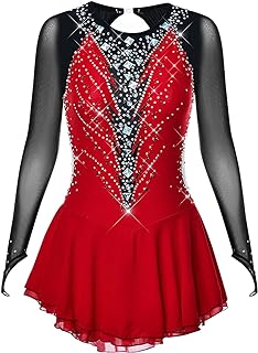 Girl Figure Skating Dress Professional Ice Skating Competition Costume Roller Clothes Rhinestones Gymnastics Leotards