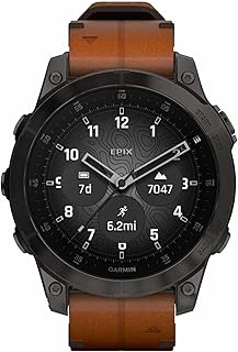 Garmin EPIX Gen 2 Sapphire Black Carbon with Chestnut Leather Strap Smartwatch 010-02582-30