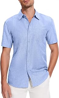 Men's Short Sleeved Shirts Casual Button Down Shirts Short Summer Sleeve Shirts Holiday Beach Shirt