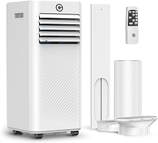 Portable Air Conditioner, 4-In-1 Air Conditioning Unit, Dehumidifier, Cooling Fan with 2 Fan Speeds,Digital Display, Remote Control, 24 Hour Timer & Window Venting Kit for Rooms Up to 215ft