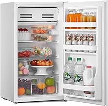 COMFEE' RCD93WH1(E) A Under Counter Fridge, 93L Fridge with Cooler Box, Interior Light, Removable Glass Shelf, Reversible Door Hinge, Adjustable Legs, White [Energy Class F]