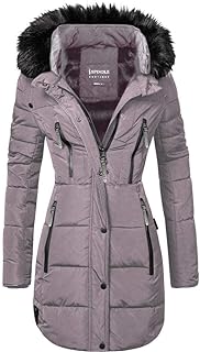 Womens Designer Long Fur Parka Hooded Jacket Quilted Winter Padded Coat Zip Pockets