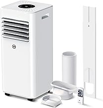 Air Conditioning Unit Portable Air Conditioner 9000 BTU 4-in-1 Dehumidifier, Cooling Fan with 2 Speeds, Digital Display & Remote Control, Window Kit, 24 Hour Timer for Room Up to 269sq.ft