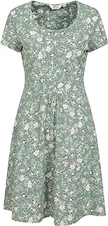Orchid Patterned Womens UV Dress - UPF40 Beach Dress, Lightweight Ladies Dress, Pockets, Durable Day Dress - for Spring Summer, Travelling, Poolside