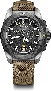 Men’s Watch I.N.O.X. Chrono Ø 43 mm, Swiss Made, Analogue Quartz, Water-Resistant up to 200 m, Wood Strap, Black/Brown