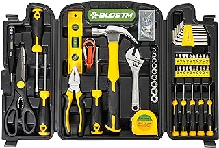 54-Piece Tool Kit - Office & Home Tool Kit with Essential Hand Tools for DIY Projects & Household Repairs - Includes Portable Storage Box, Screwdrivers, Hex Keys, Pliers, Hammer, Wrench & More