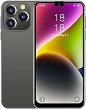i14Pro Max (2023 New) Smartphones, Android 9.0 Mobile Phones with 6.3" HD Display, Dual SIM, Dual Cameras, 16GB ROM(Expandable to 128GB),Wifi,GPS,Bluetooth,Face ID(i14Pro(6.3")-Black)