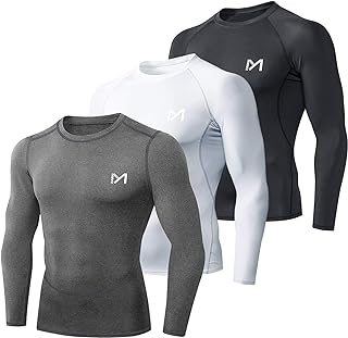 Men’s Compression Shirt, Base Layer Top Long Sleeve T-Shirt Sports Gear Fitness Tights for Running Gym Workout