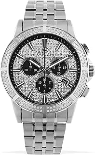 Men's Majesté Iced Out Steel Strap Silver / Gold CZ Diamonds Chronograph Analogue Quartz Stainless Steel Watch