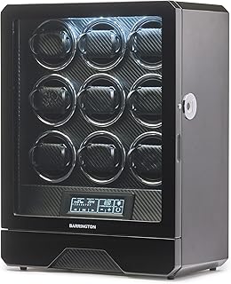 Automatic Watch Winder for 9 Watches in Black Premium Watch Winder Box with a Super Quiet Motor Stylish LED Digital Display Watch Organiser