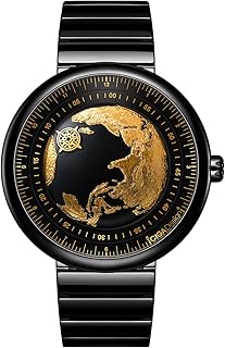 Mechanical Automatic Watch - Blue Planet U Series Wristwatch Round Stainless Steel/Titanium/Ceramic Case Sapphire Crystal for Men and Women with Fluororubber Strap