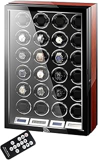 Watch Winder Luxury Automatic Watch Winder for 2 4 6 9 12 24 Mechanical Watch Luxury Watch Storage Box with LCD display Display Silent Motor Adjustable Pillow Multi-epitope Display Box 4 Rotation