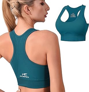 Women Sports Bra High/Mid Impact Support Comfy Seamless Racerback Sports Bras Padded