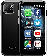 Mini 3G Mobile Phone, XS11 Small Smartphone 2.5 inch Android 6.0 1GB RAM 8GB ROM Quad Core Dual SIM 1000mAh Mobile Phone with 3D Glass Slim Body HD Camera WIFI Google Play (Black)