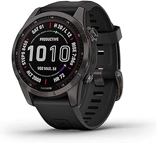 Garmin Fenix 7S Sapphire SolCarbon Grey DLC Ti with Black Band EMEA