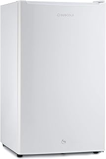Subcold Eco100 LED Under-Counter White Fridge | Freestanding Refrigerator | Solid Door with Chiller Box | LED Light + Lock & Key | Energy Efficient (100L, White)