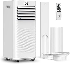 Portable Air Conditioner, 4-In-1 Air Conditioning Unit, Dehumidifier, Cooling Fan with 2 Fan Speeds,Digital Display, Remote Control, 24 Hour Timer & Window Venting Kit for Rooms Up to 215ft