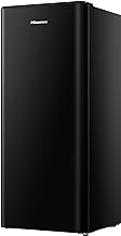 Hisense RR220D4BBE 52cm Freestanding Retro Fridge - 165-litre capacity - Auto Defrost - Wine Rack - Black- E Rated, H128 x W51.9 x D51.3