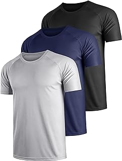 3 Pack Quick Dry T Shirt Running Shirts Men Sport Tops Gym Wicking Athletic T Shirts Breathable Workout Shirts