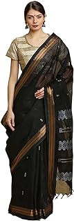 Saree for Women 100% Chettinadu Cotton Indian Sarees Butta & Zari Work With Blouse Piece Elegant Ethnic Wear