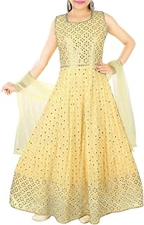 Indian Kids Wear Comfy Festive Kids Wear Georgette Mirror zari Gown Anarkali Dress for Girls K22