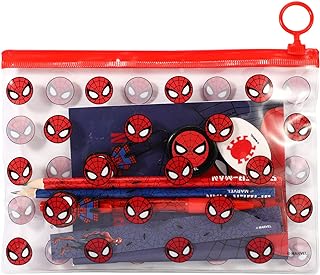 Spiderman 9pcs Transparent Filled Pencil Case Stationery Set Waterproof Boys Girls Kids Children School Travel Exam