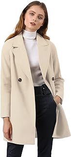 Women's Notched Lapel Double Breasted Raglan Winter Coats