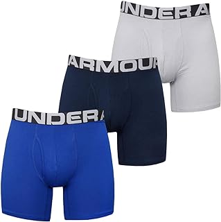 Men's Charged Cotton 6in 3 Pack Elasticated and quick-drying sports underwear, extra-comfortable boxer briefs with 4-way stretch in a pack of 3 (pack of 1)