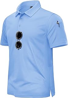Men's Breathable Golf Polo Shirt Quick Dry Short Sleeve Casual Work Polo T-Shirt