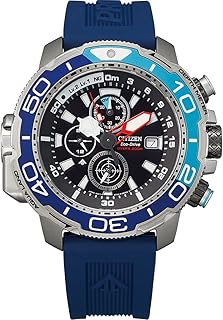 Men's Chronograph Eco-Drive Watch with a Rubber Band Promaster Marine