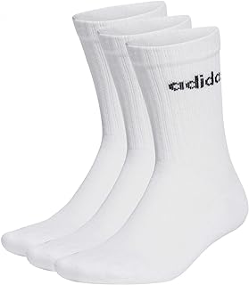 Unisex Linear Crew Cushioned 3 Pairs Crew Socks