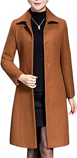 Women's Wool Trench Coat Winter Long Thick Overcoat Walker Coats