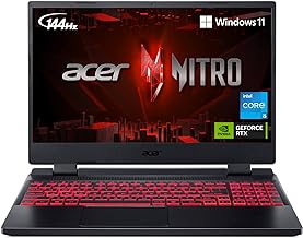 Acer Nitro 5 Gaming Laptop, Intel Core i5-12500H, NVIDIA GeForce RTX 3050, GPU, 15.6" FHD 144Hz IPS Display, 8GB DDR4, 512GB PCIe, SSD, American English Backlit Keyboard