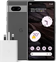 Pixel 7a and Pixel 30W Charger Bundle – Unlocked Android 5G Smartphone with Wide-Angle Lens and 24-Hour Battery - Charcoal (Amazon Exclusive)