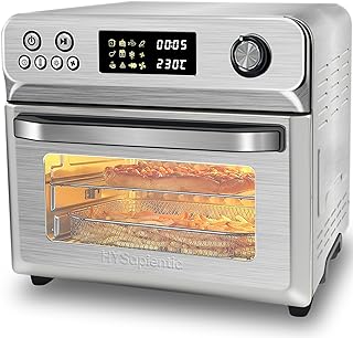 HYSapientia® 24L Air Fryer Oven With Rotisserie Large XXL Digital Knob 1800W 10 in 1 airfryer Countertop Convection Mini Oven electric and grill, Double-layered Glass Door, Full Accessory Set