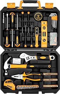 DEKO 100 Piece Home Repair Tool Set,General Household Hand Tool Kit with Plastic Tool Box Storage