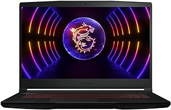 MSI Thin GF63 15 Inch FHD Gaming Laptop - (Intel Core i5-12450H, Nvidia GeForce RTX 2050, 16GB RAM, 512GB SSD, Windows 11 Home) - Black