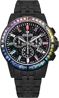 Men's Majesté Iced Out Steel Strap Silver / Gold CZ Diamonds Chronograph Analogue Quartz Stainless Steel Watch