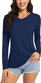 Women's Sun Protection T-Shirt Long Sleeve Tops Quick Dry UPF 50+ UV Shirts Lightweight Beach T-Shirts