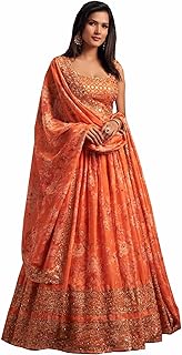 Peach Color Designer Bridal Wear Stitched Blouse Lehenga Choli Sequins Embroidery Worked Lengha Suits