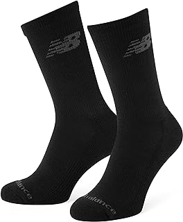 Unisex 3 Pack Crew Socks, Black, L UK