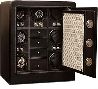 Watch Winder Watch Winder, 4 + 0 Watch High-end LED Light Fingerprint Safe Deposit Automatic Watch Winder, Silent Rotating Motor, Anti-Magnetization, for Lady and Man Watches Watch Winder