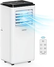 VonHaus Air Conditioner 9000 BTU – Portable Air Conditioning Unit with Window Venting Kit, Remote Control, 5 Modes, 2 Speeds, 24hr Timer, LED Display, x4 Wheels, Carry Handle, Quiet Operation