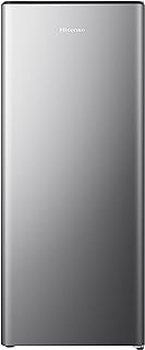 Hisense RR220D4BDE 52cm Freestanding Retro Fridge - 165-litre capacity - Auto Defrost - Wine Rack - Silver - E Rated, H128 x W51.9 x D51.3