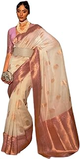 Festival Special Woman wear Pure Linen Saree Blouse Zari Weaving Indian Traditional Sari 3788