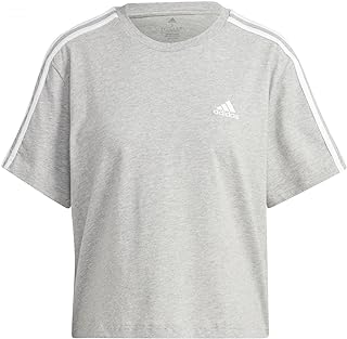 Women's Essentials 3-Stripes Single Jersey Crop Top Short Sleeve T-Shirt (Pack of 1)