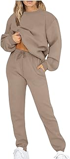 Women Tracksuits Casual 2 Piece Sportwear Outfits Long Sleeve Loose Tops Skinny Round Neck Long Pants Sets Sweatshirts Suits Plus Size