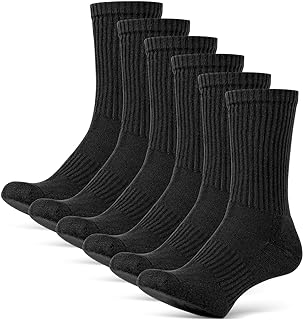 Fabriza Sports Socks for Men & Women, Comfortable White Socks Perfect for Every Day Wear, Breathable, Lightweight and Durable Performance Crew Socks for Walking Hiking Mens Socks (6-Pack)