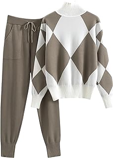 Loungewear Sets for Women 2 Piece Long Sleeve Tracksuit Plus Size Activewear Workout Tops Autumn Warm Tracksuit Bottoms Teen Girls Y2K Tracksuit Streetwear